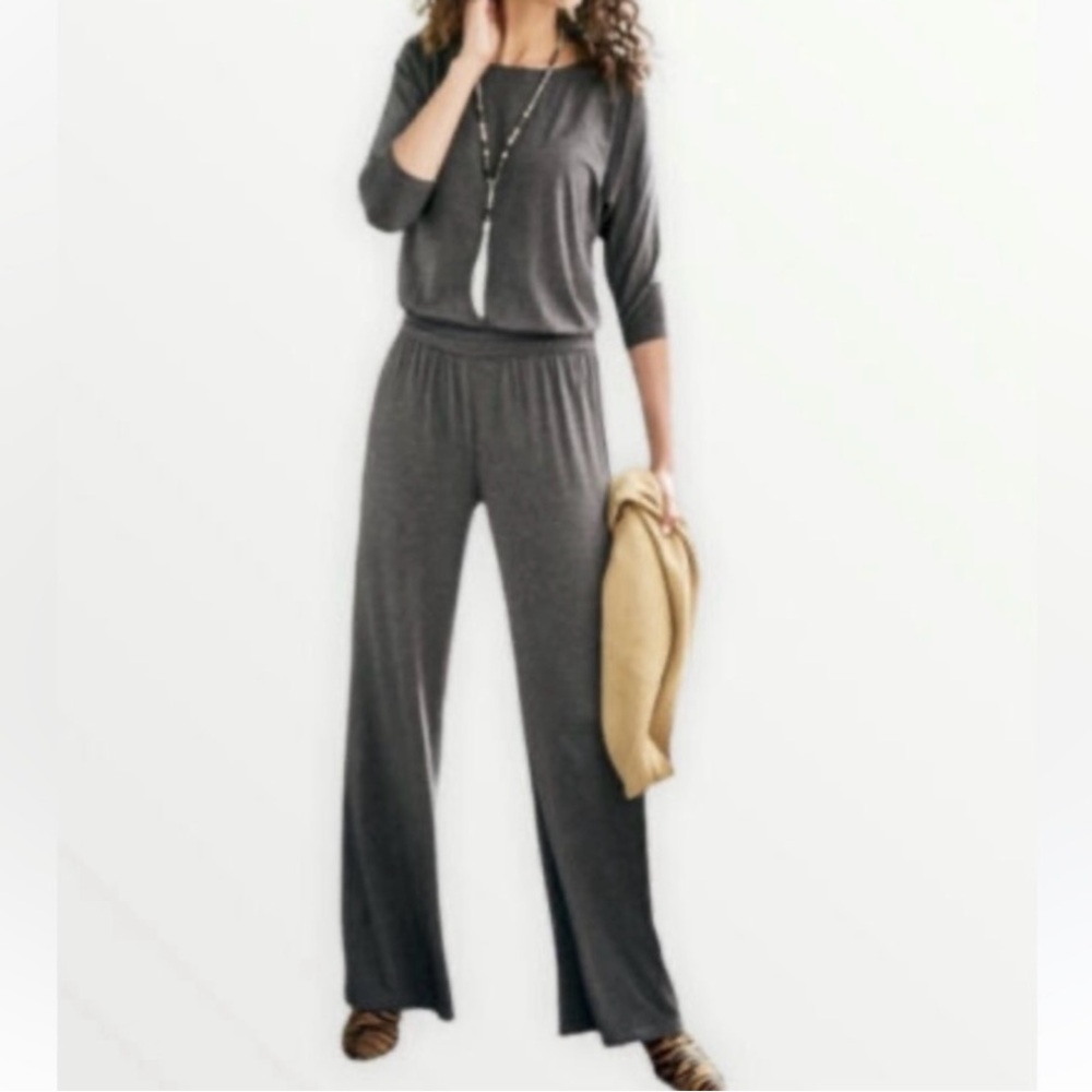 Soft Surroundings Charcoal Jumpsuit